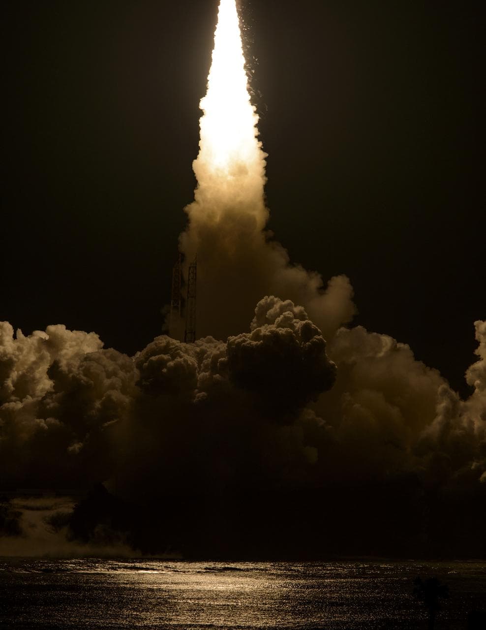 An H-IIA rocket lifting off from Tanegashima carrying NASA's GPM satellite