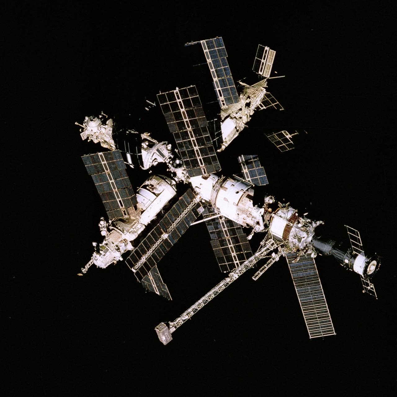 Space Shuttle Atlantis docked to Mir during STS-71 in 1995