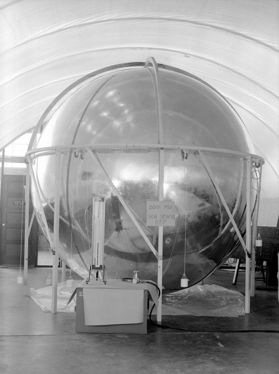 A replica of Sputnik 1, the first artificial satellite launched by the Soviet Union in 1957
