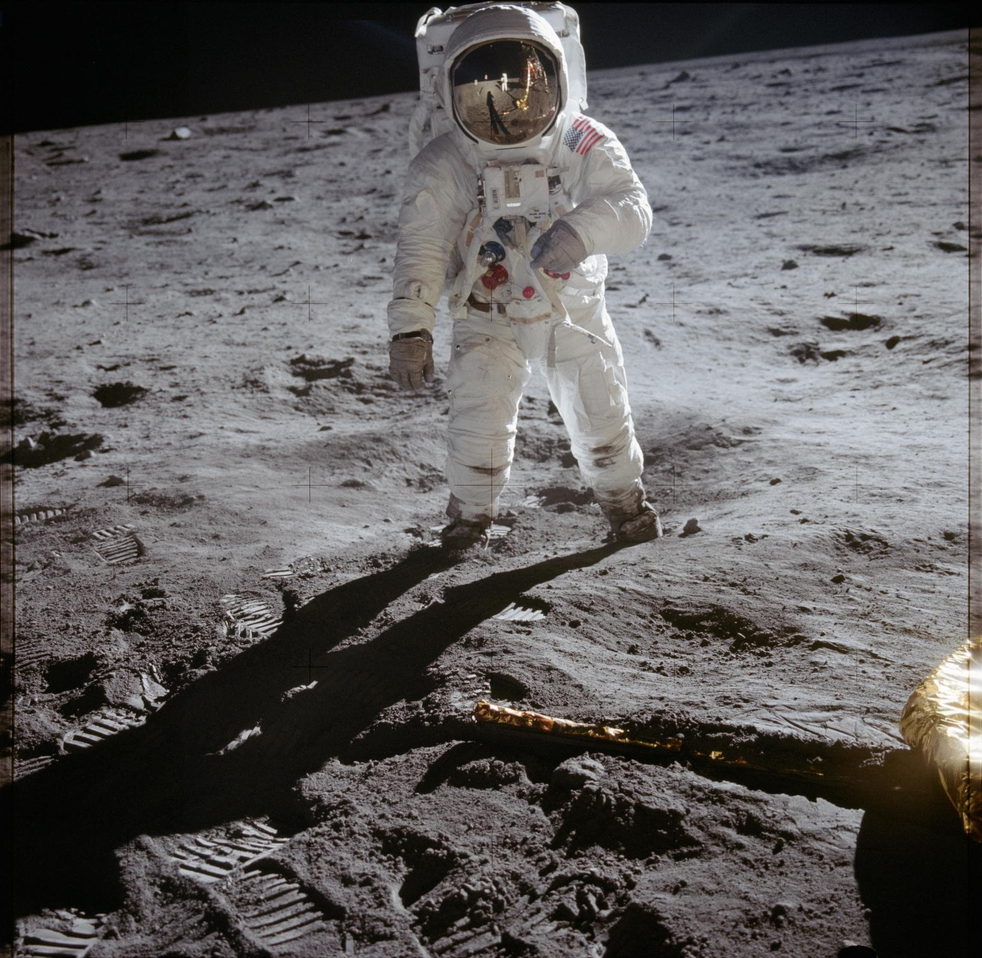 Apollo 11 astronaut Buzz Aldrin on the lunar surface