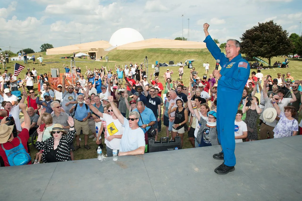 Apollo-era celebration capturing the spirit of achievement that space movies strive to portray