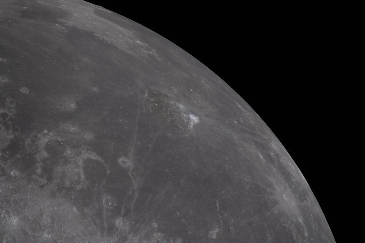 Ancient lava flows on the Moon photographed from Orion during the Artemis II flyby