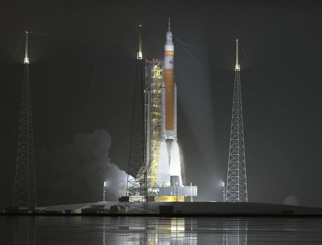 NASA's SLS rocket launching for the Artemis programme to return humans to the Moon