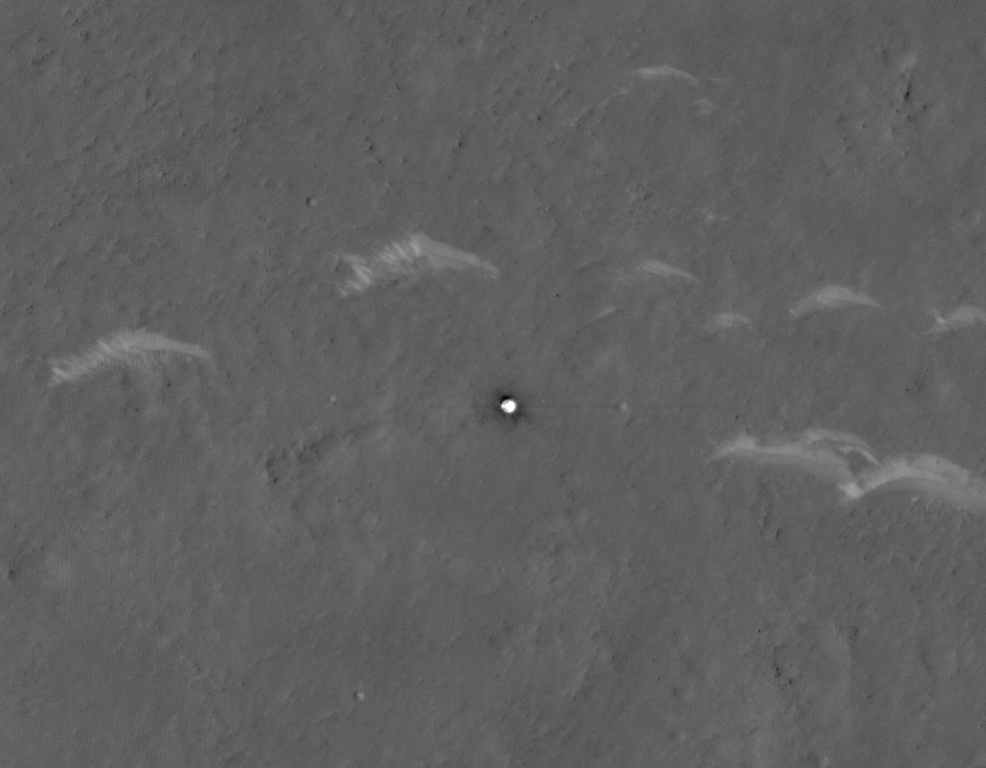 Zhurong's heat shield on Mars, imaged by NASA's Mars Reconnaissance Orbiter β a prologue to Tianwen-3 sample return