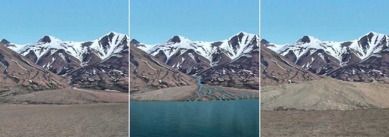 Curiosity rover driving toward Mount Sharp on the Martian surface