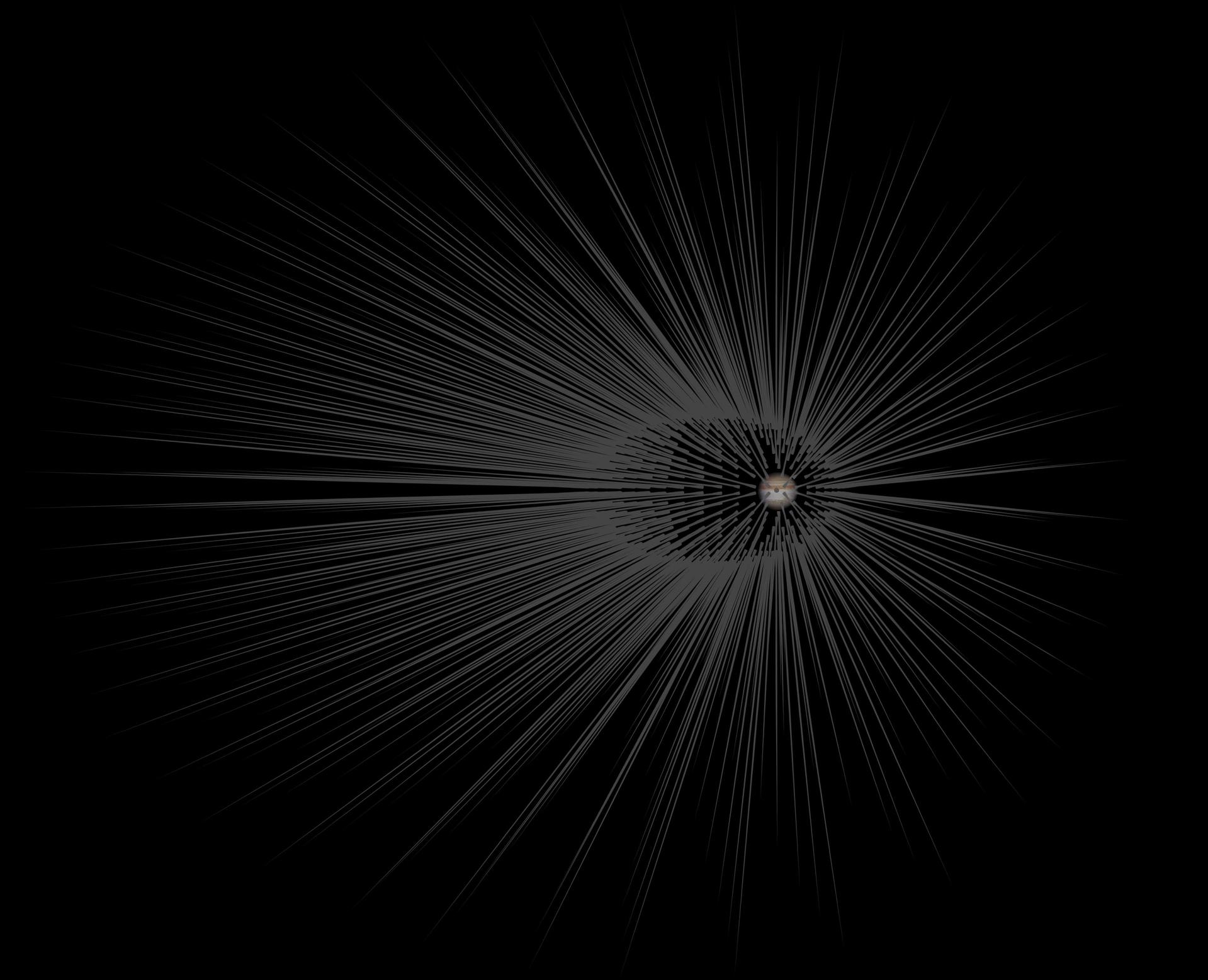 Computer simulation showing the cosmic web of dark matter filaments connecting galaxies