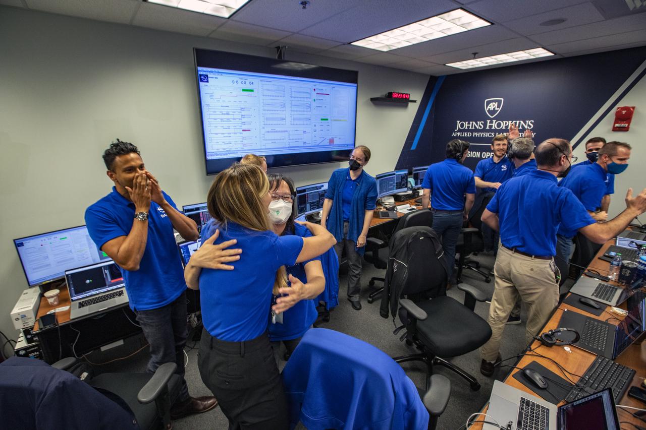 Plume of debris erupting from asteroid Dimorphos after DART's kinetic impact