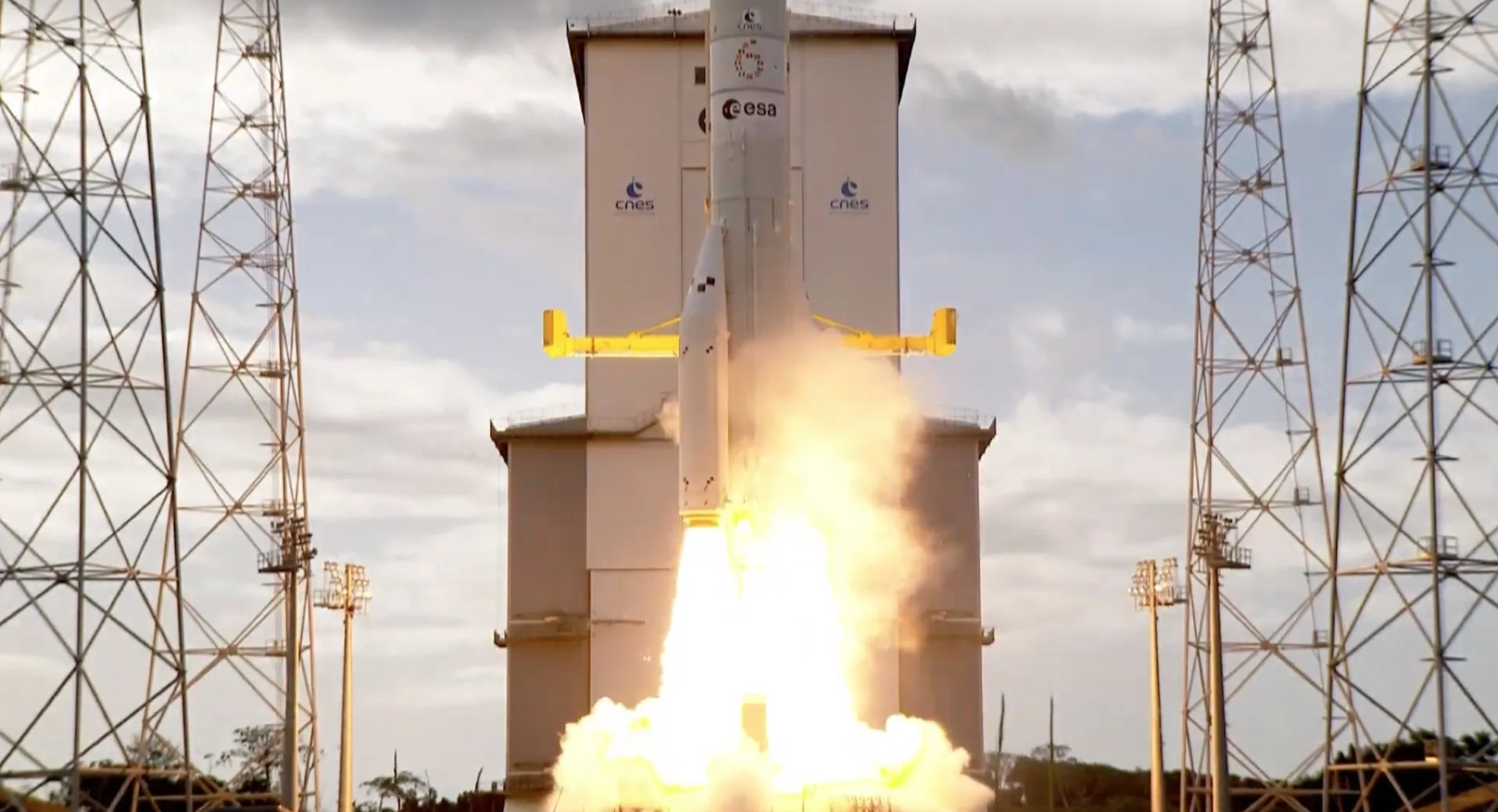 Ariane 6's first flight from Kourou, French Guiana — Europe's flagship heavy-lift launcher that new startups aim to eventually compete with