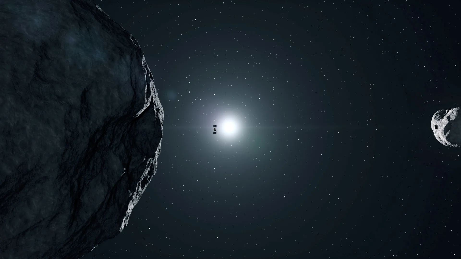 ESA Hera spacecraft approaching the Didymos-Dimorphos asteroid system to study DART's impact crater