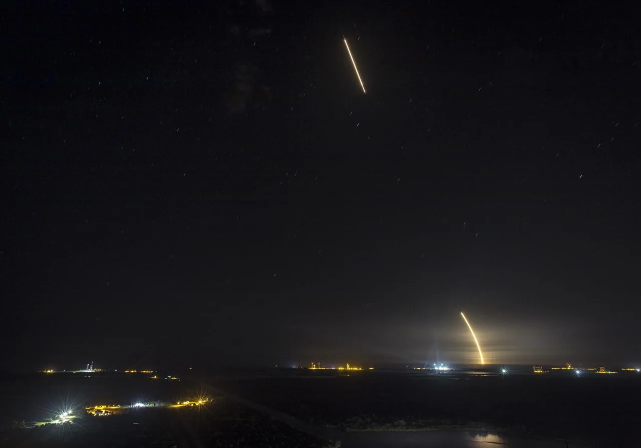 Falcon 9 first stage landing on a drone ship at sea
