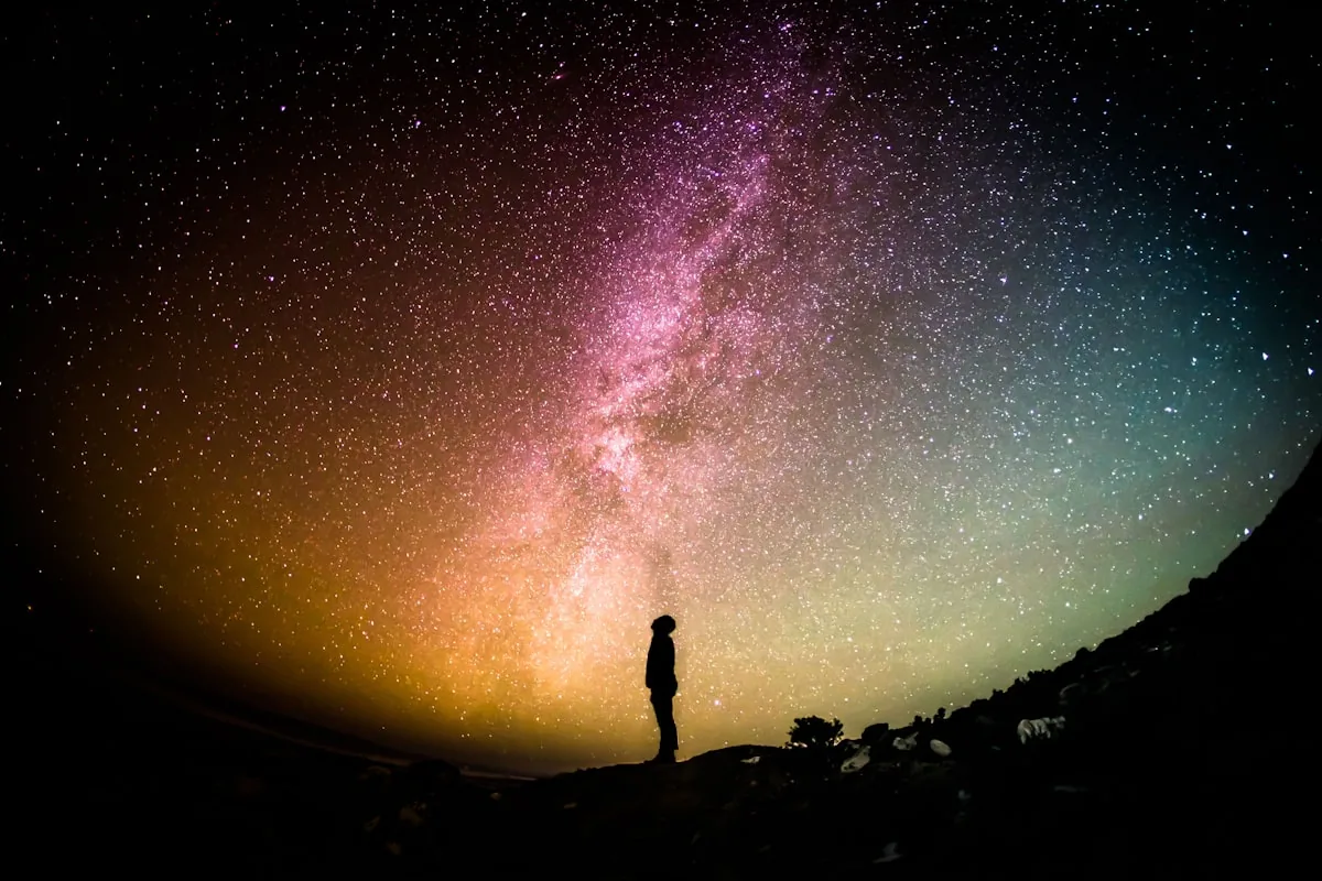 A starry night sky evoking the wonder that inspires space art and culture