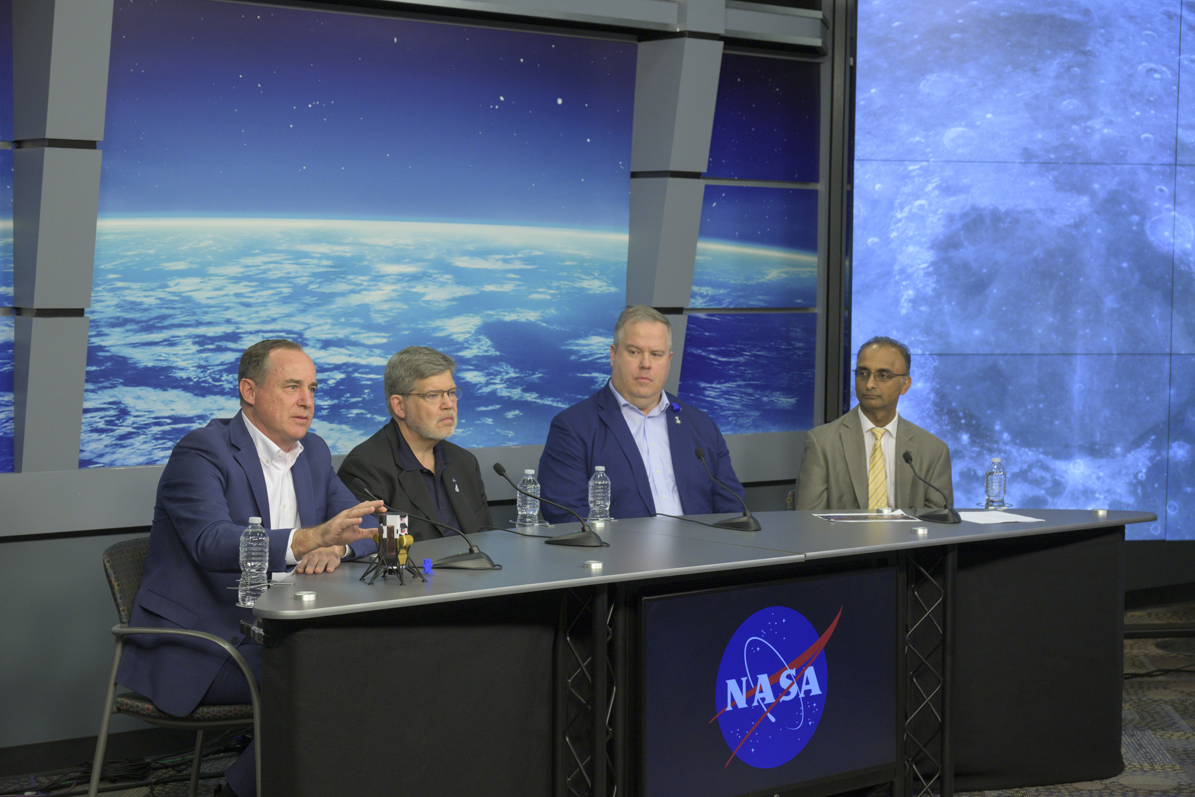 Intuitive Machines' Nova-C lunar lander touches down on the Moon's surface as part of NASA's CLPS program