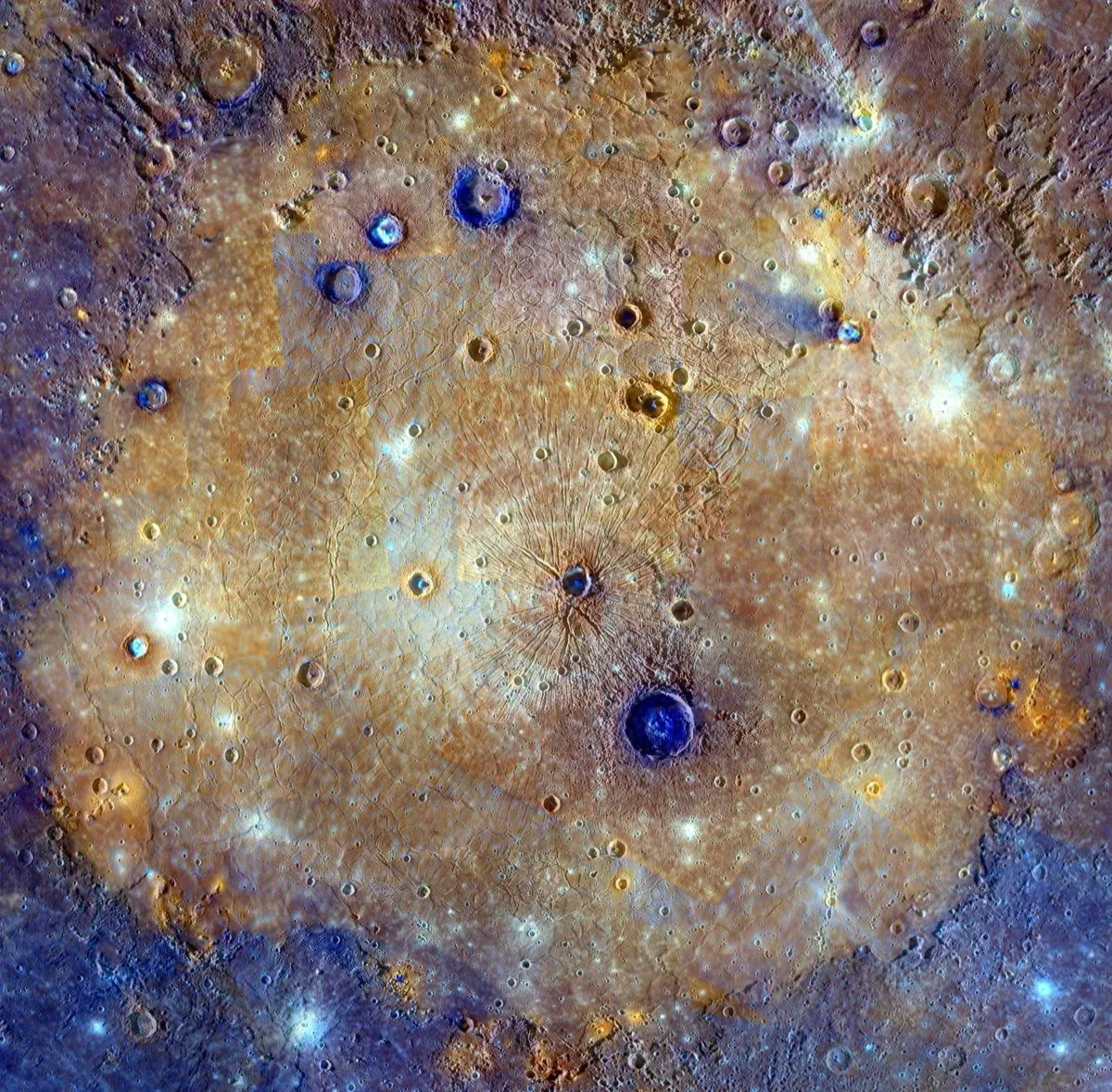 Mercury's heavily cratered surface imaged by MESSENGER — a planet best observed in morning or evening twilight close to the horizon
