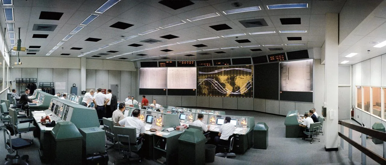NASA Mission Control in Houston monitoring ISS operations