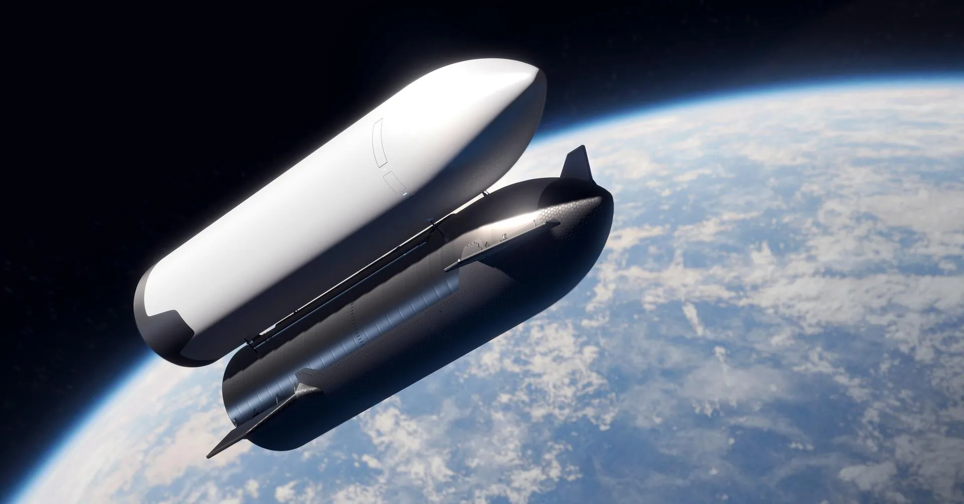 Artist's concept showing Starship fuel depot operations in lunar orbit — a critical element for sustainable Moon base logistics