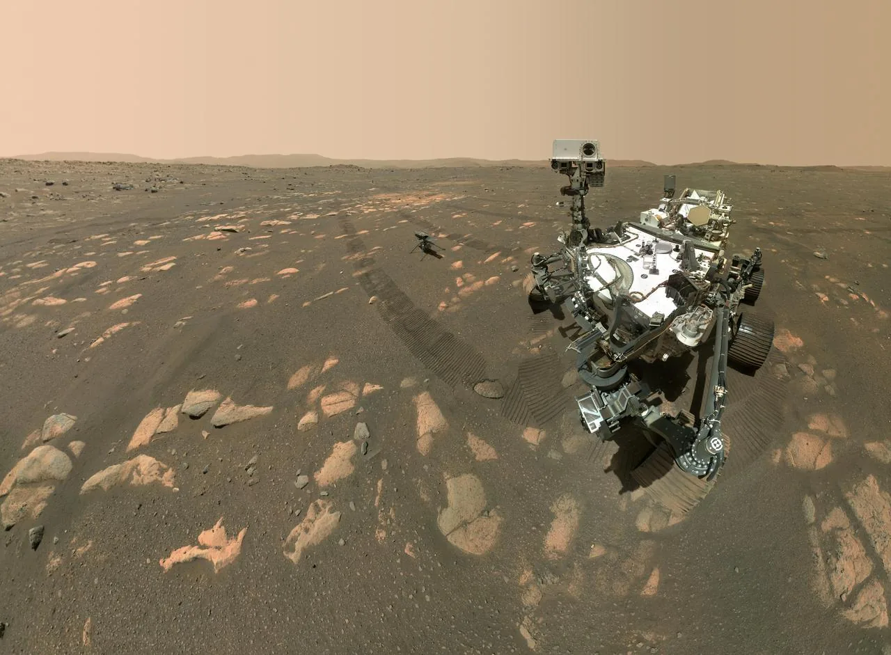 NASA's Perseverance rover selfie on the Martian surface in Jezero Crater