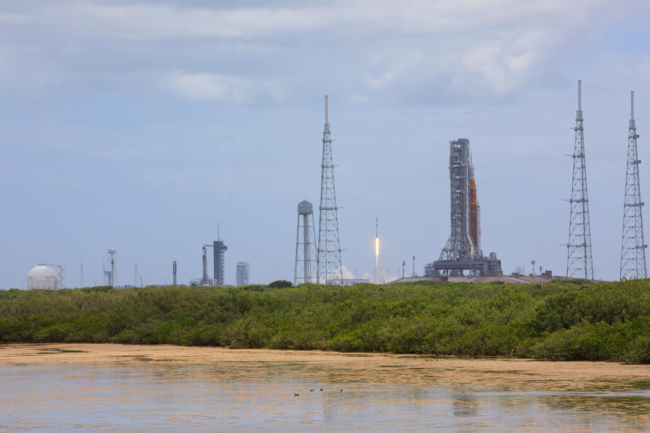 Multiple rockets on launch pads at Kennedy Space Center