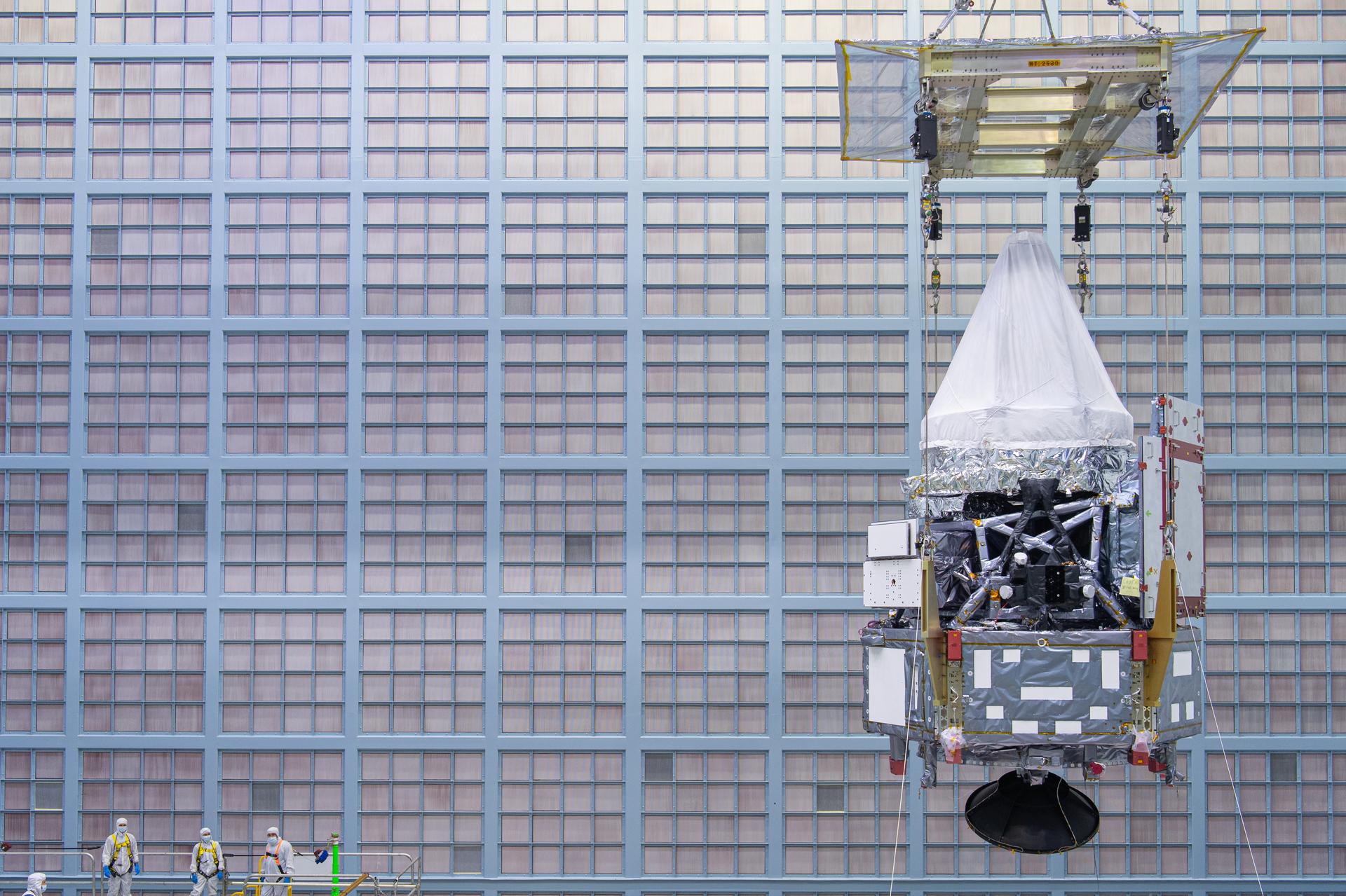 The Nancy Grace Roman Space Telescope spacecraft assembled in the cleanroom at NASA's Goddard Space Flight Center, June 2025