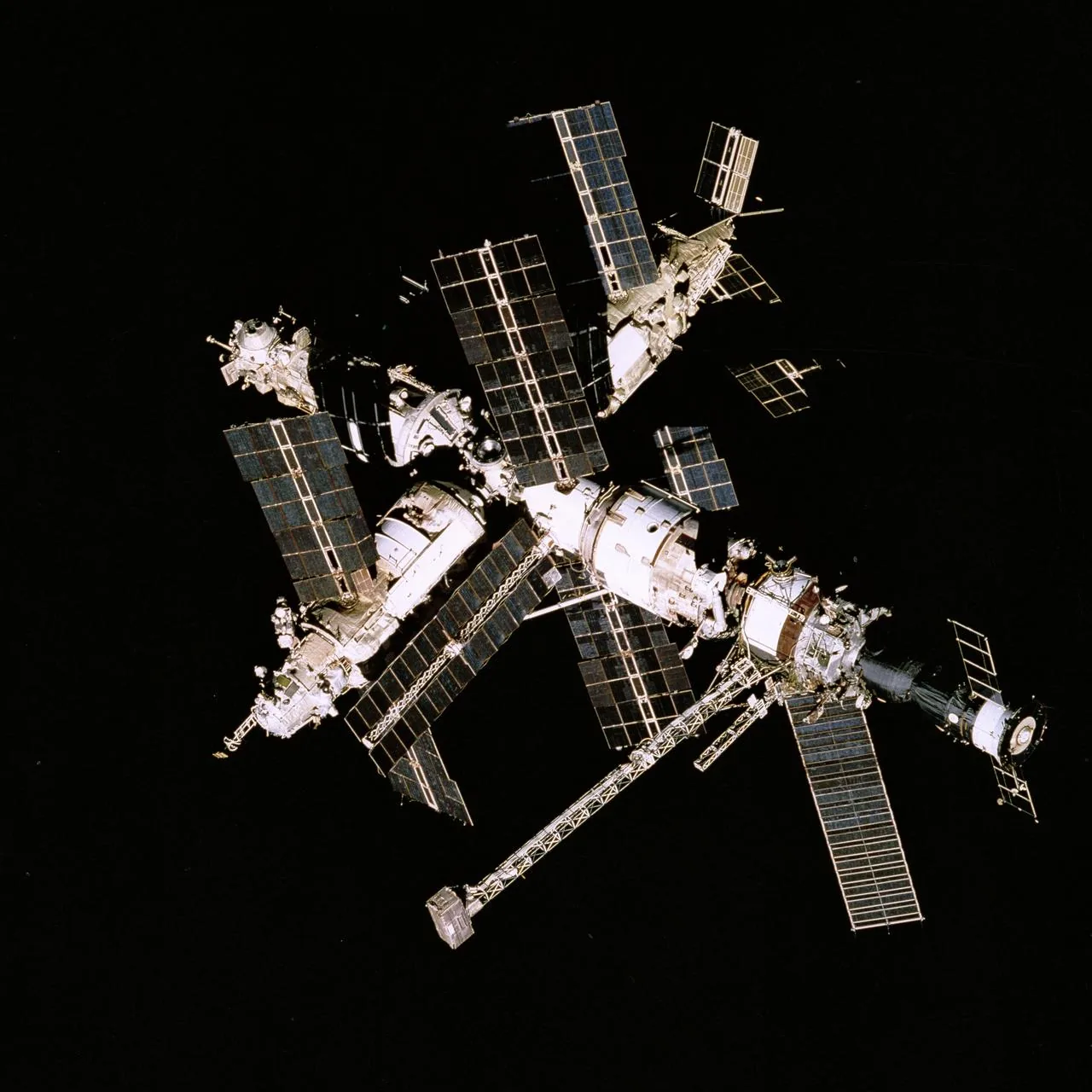 Space Shuttle Atlantis docked to Mir β the Shuttle-Mir programme that bridged Cold War rivals