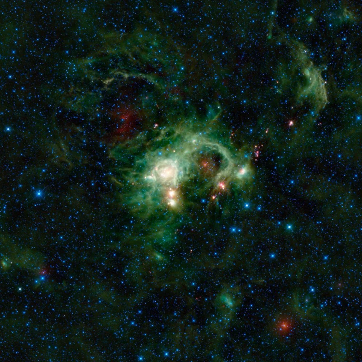 A glowing star-formation region in a nebula