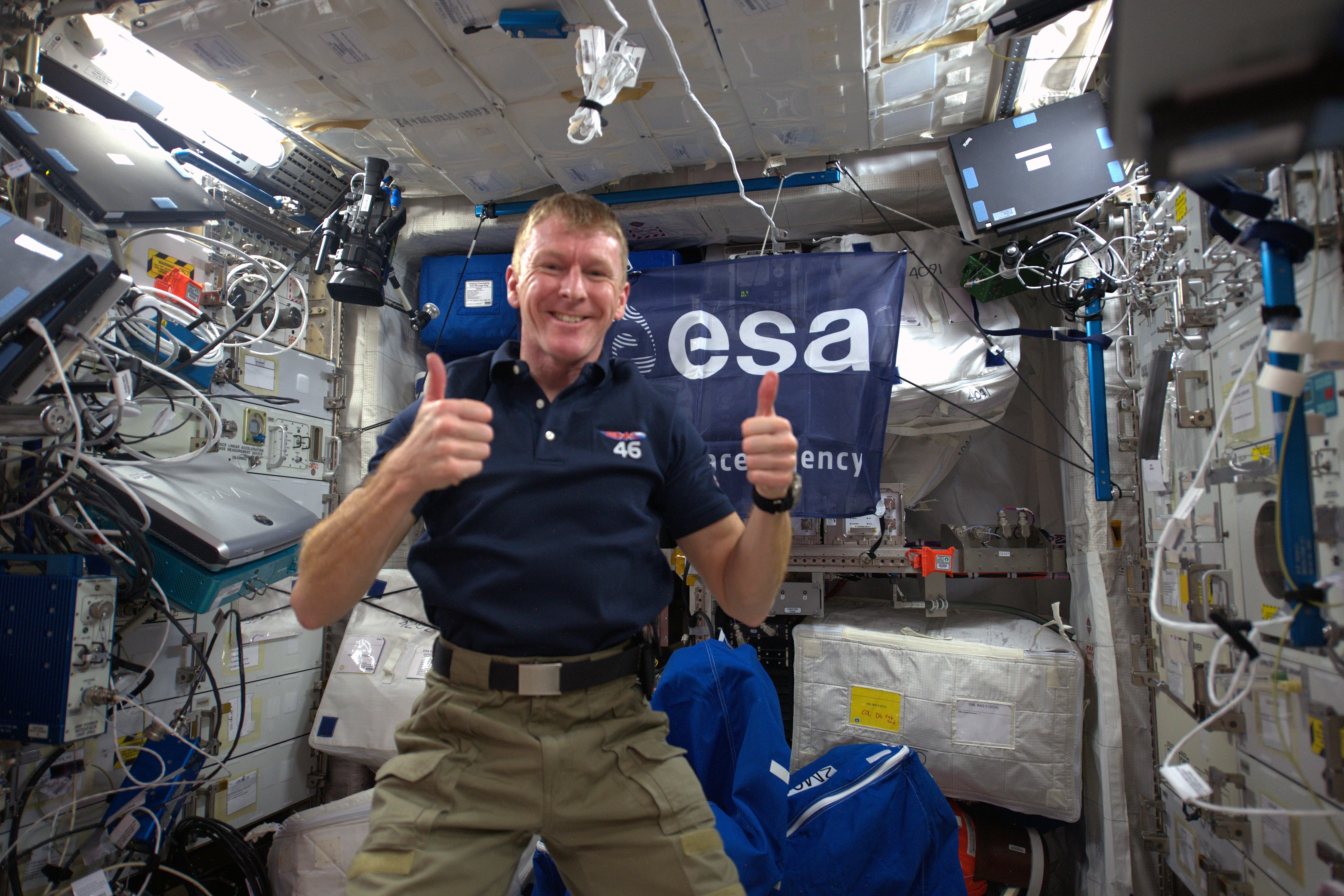 Tim Peake aboard the International Space Station during the Principia mission — the first British ESA astronaut on the ISS