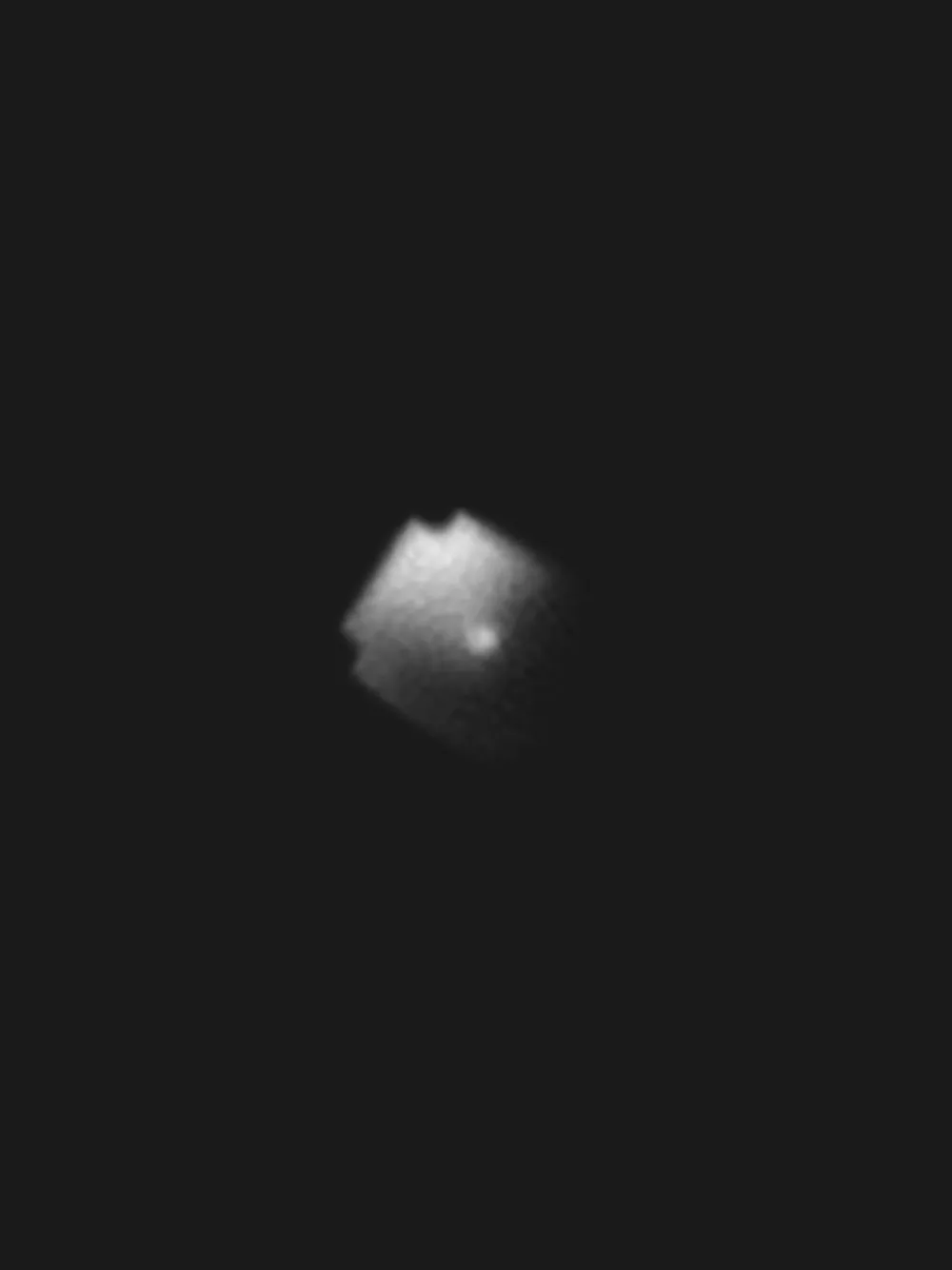 The ~64 m² BlueWalker 3 array photographed from the ground, among the brightest artificial objects in the night sky.