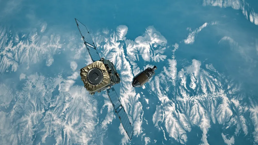 Astroscale's ADRAS-J debris-inspection spacecraft, which rendezvoused with and flew around a derelict H-IIA rocket upper stage in low Earth orbit.