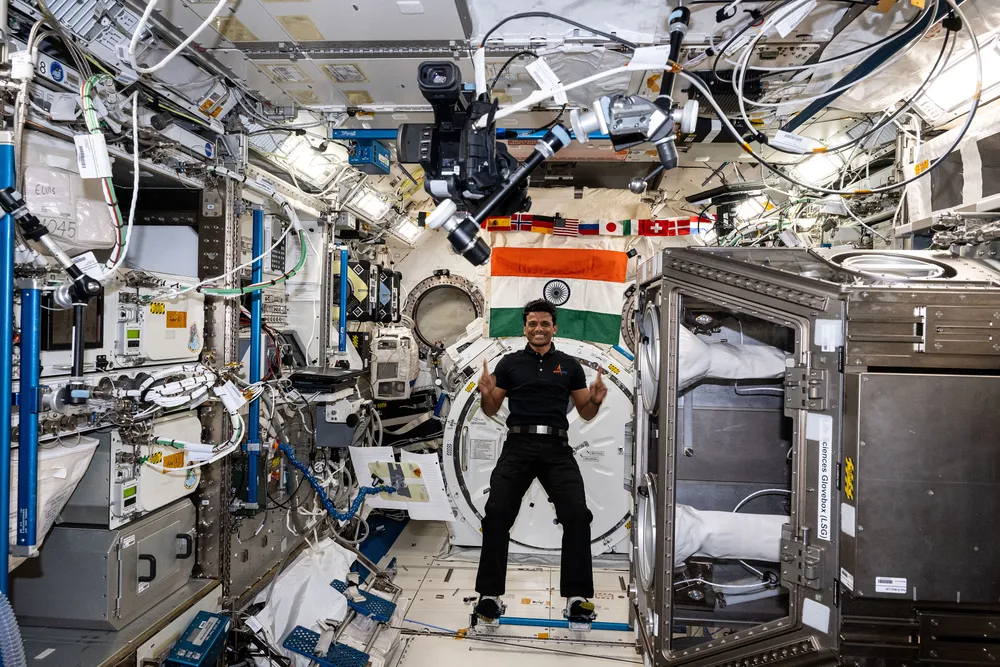 ISRO astronaut Shubhanshu Shukla, Ax-4 mission specialist, aboard the ISS.