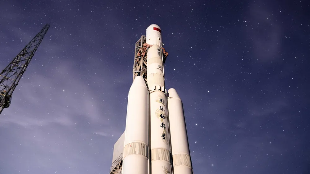 CAS Space's Kinetica-2 rocket showing its Common Booster Core three-core 'building-block' configuration.