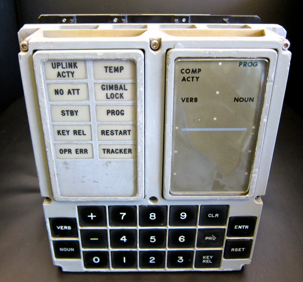 The DSKY display-and-keyboard interface astronauts used to operate the Apollo Guidance Computer.