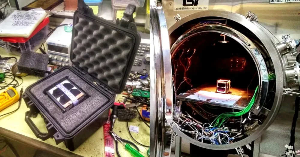 Close-up of the ExseedSat-1 CubeSat flight hardware built by Exseed Space — built from scratch for roughly ₹2 crore.