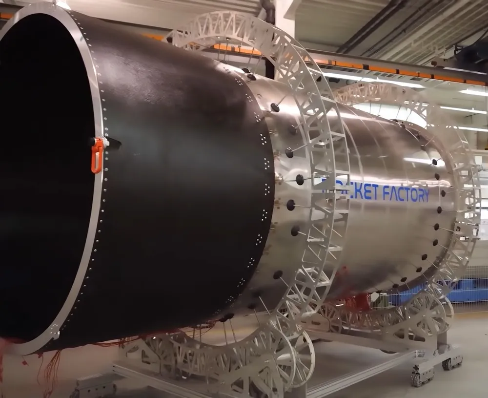 A test article of the second stage of the RFA ONE launch vehicle.