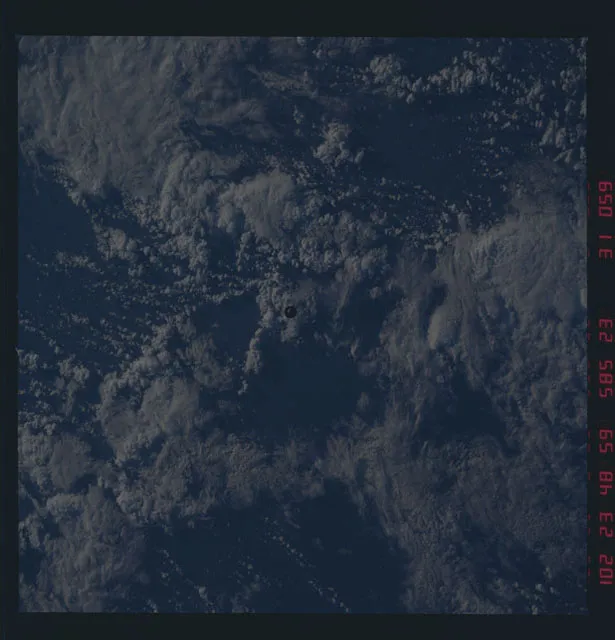 Telesat's Anik C-1 (Telesat-1) communications satellite in orbit above Earth shortly after deployment during mission STS-51-D, 1985.