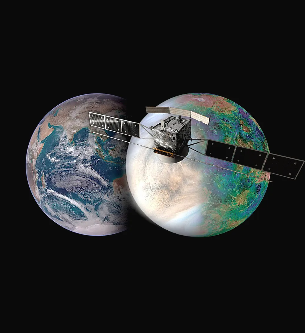 Render representing ESA's EnVision Venus orbiter, for which TRL Space leads the Czech consortium delivering the VenSpec-H spectrometer electronics.