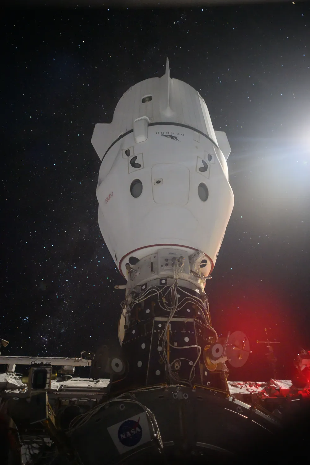 A SpaceX Crew Dragon docked at the ISS — the spacecraft type that will ferry crews to Vast's Haven-1.