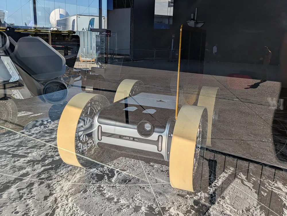 Venturi Astrolab's FLIP scout rover on display at the 2025 Paris Air Show.