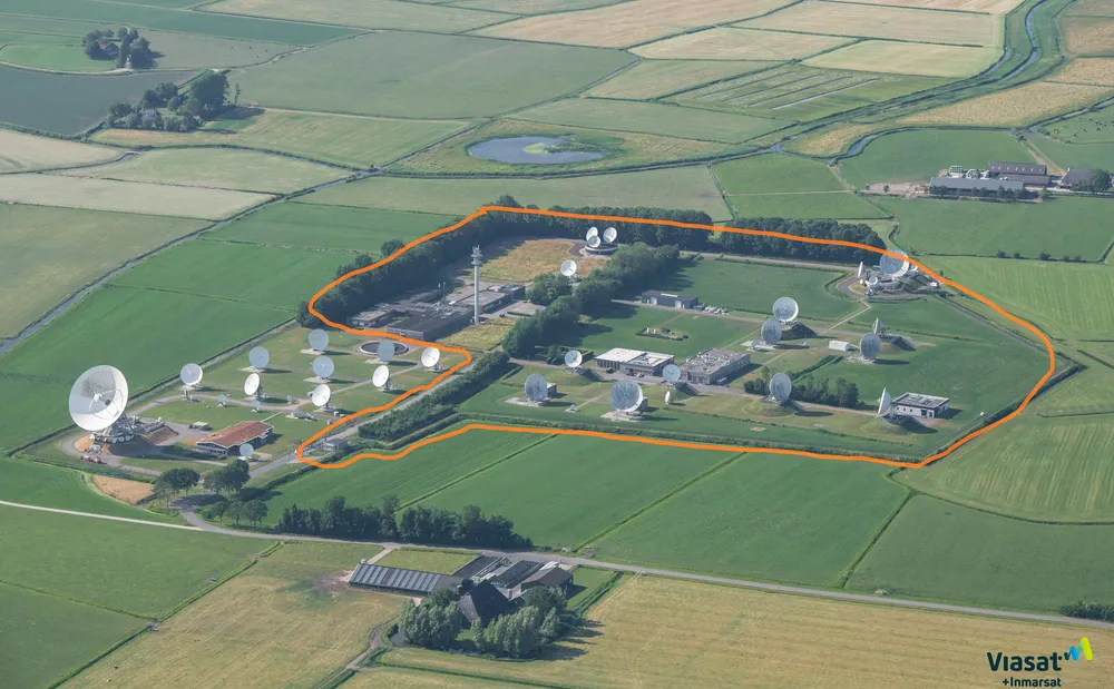 The Viasat / Inmarsat satellite-communications ground station at Burum, Netherlands.