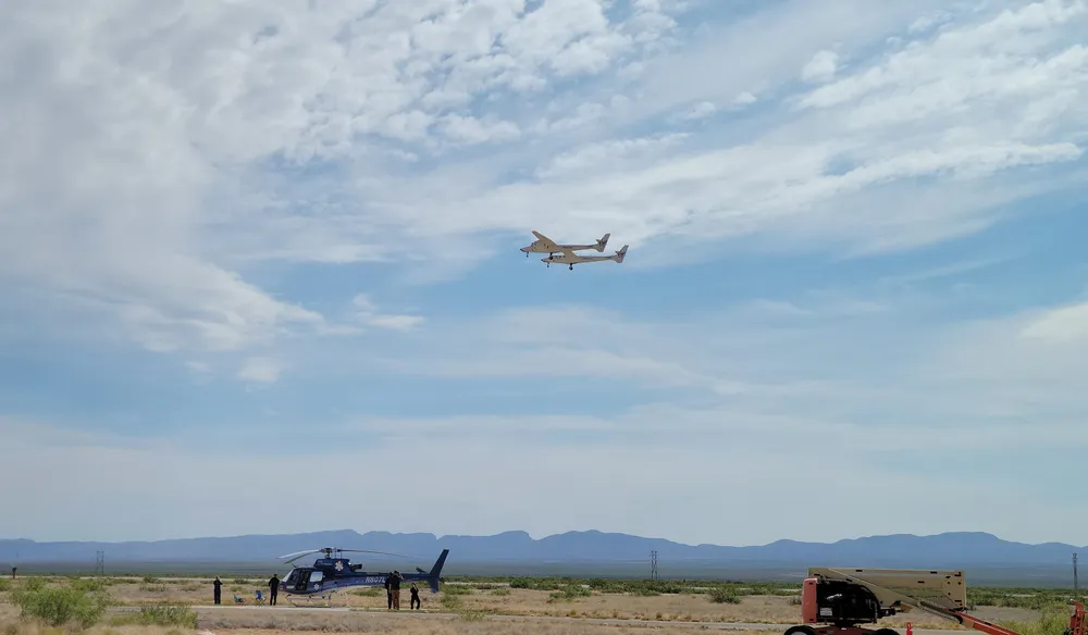 Virgin Galactic's VMS Eve mothership after the Galactic 07 mission.