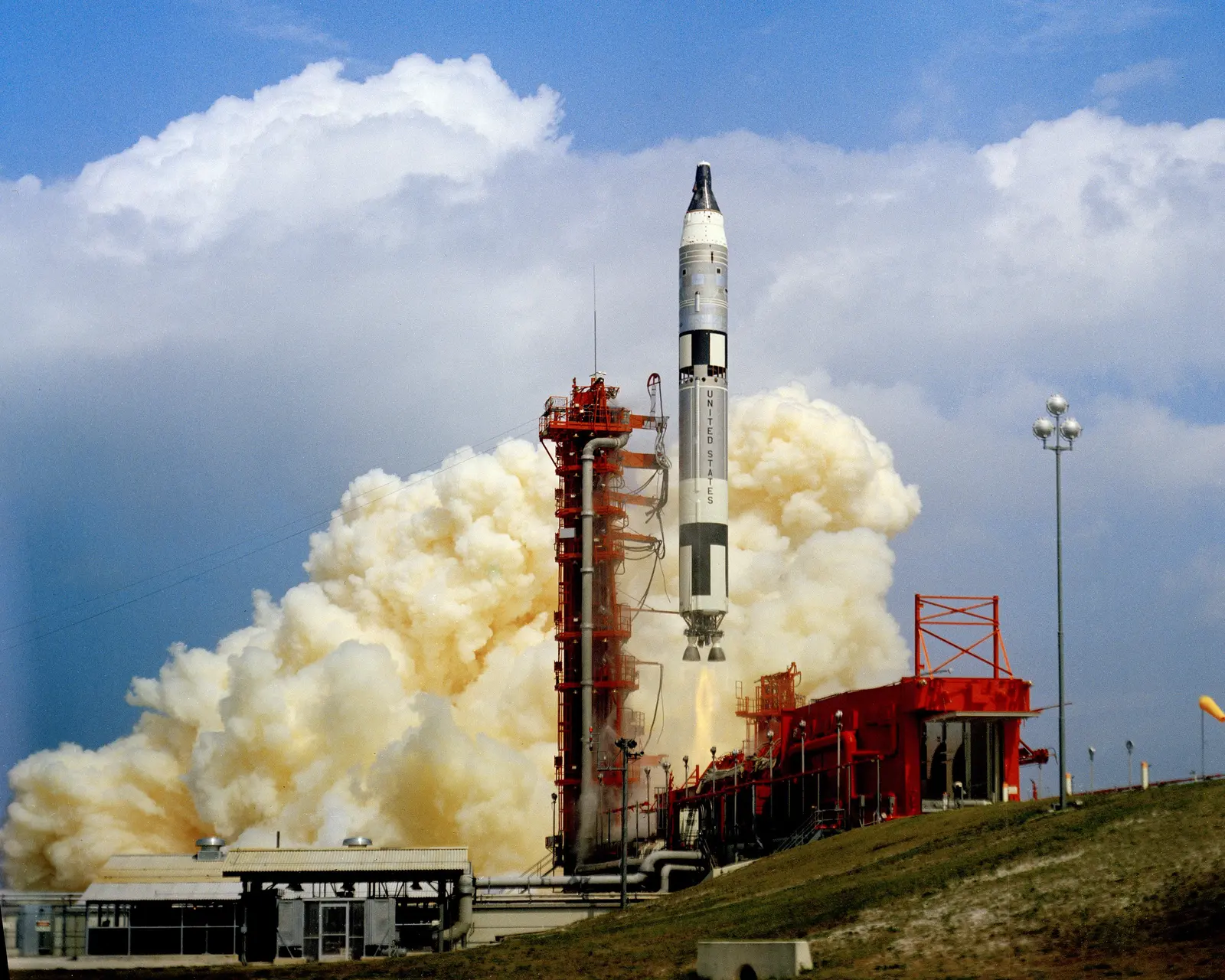 Gemini 8 lifts off atop a Titan II from Cape Kennedy, March 16, 1966