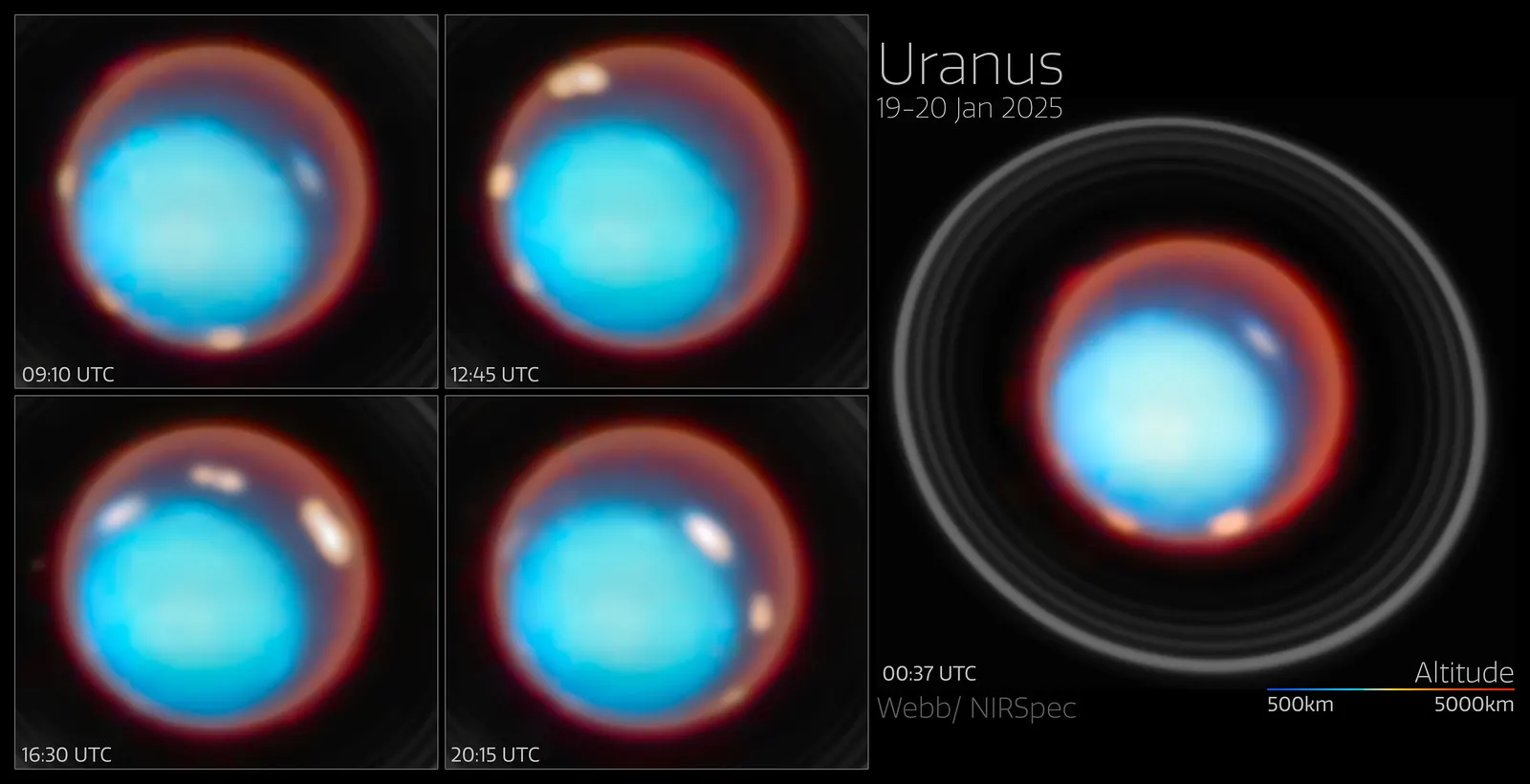 Webb maps the mysterious upper atmosphere of Uranus