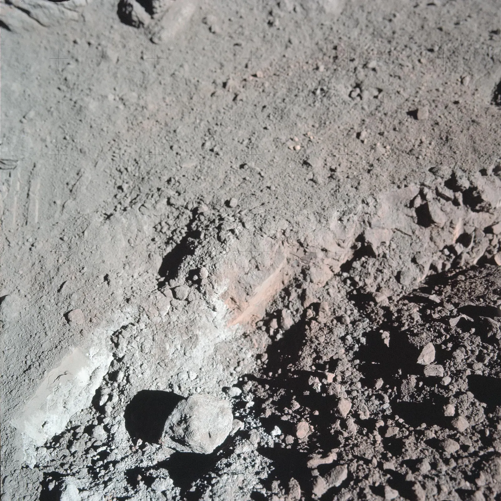 Apollo 17 view of the orange soil discovered at Shorty Crater (Station 4)