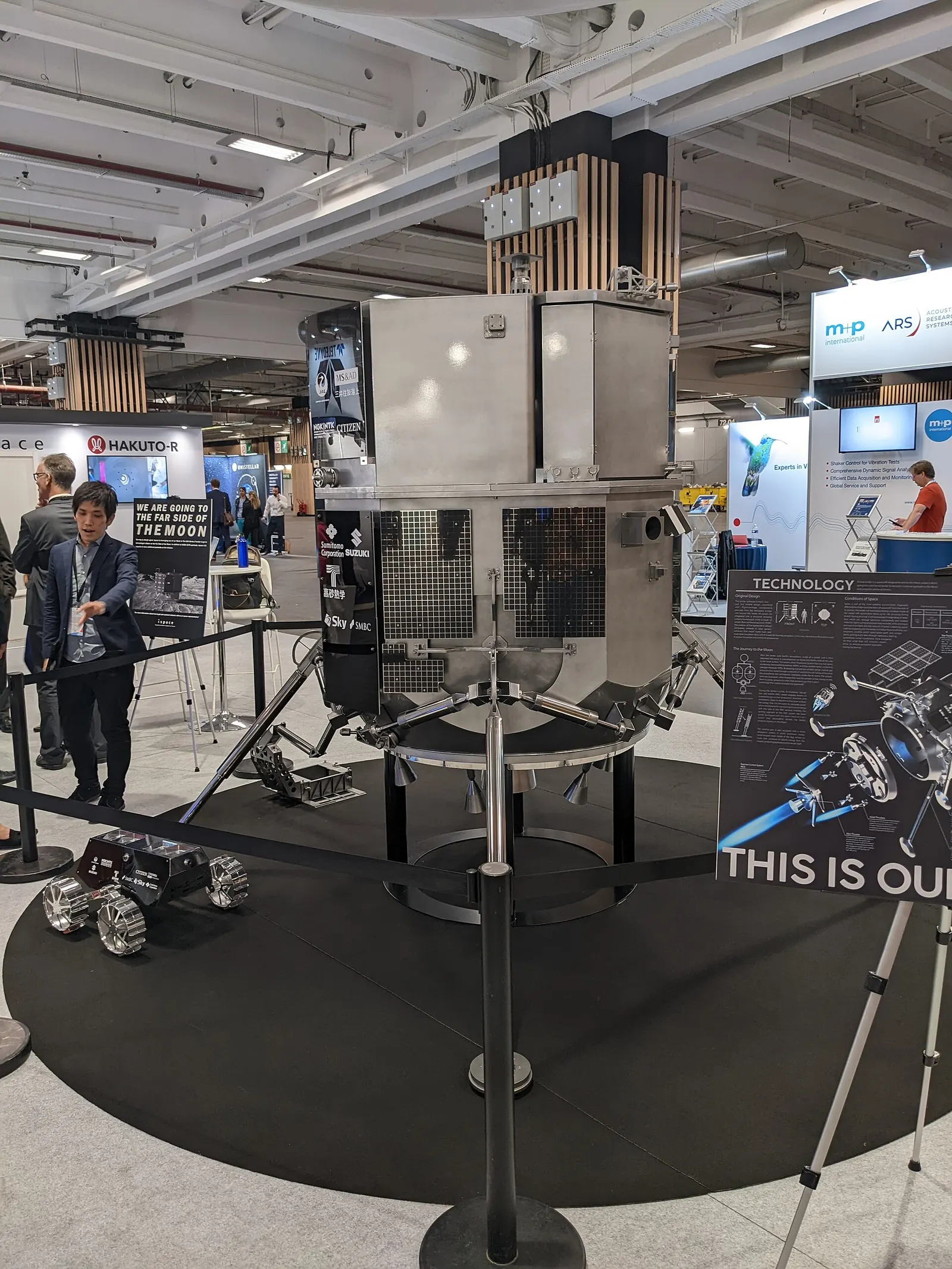 Full-scale model of ispace's HAKUTO-R Series 1 lunar lander, displayed at IAC 2022