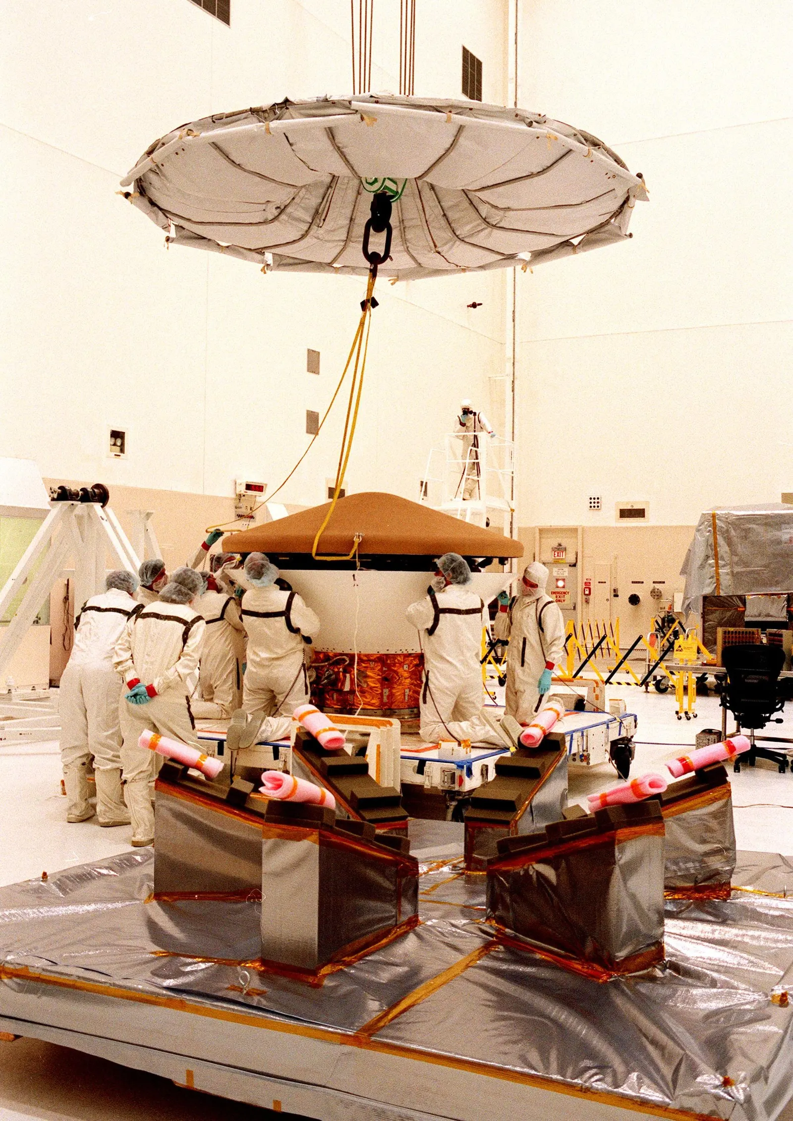 Pre-launch testing of NASA's Mars Polar Lander at Kennedy Space Center, 1998 (lost on arrival, 1999)