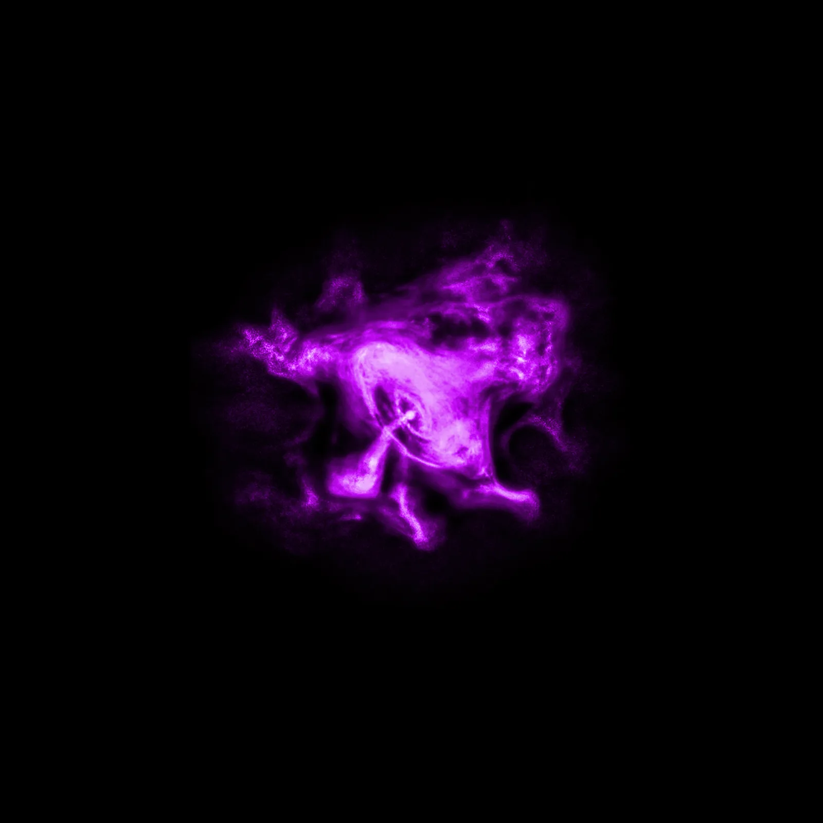Crab Nebula in xray — Chandra ACIS resolves the pulsar, inner jet, counter-jet, and toroidal wind structure; bright wisps change position on timescales of weeks as the pulsar injects energy.