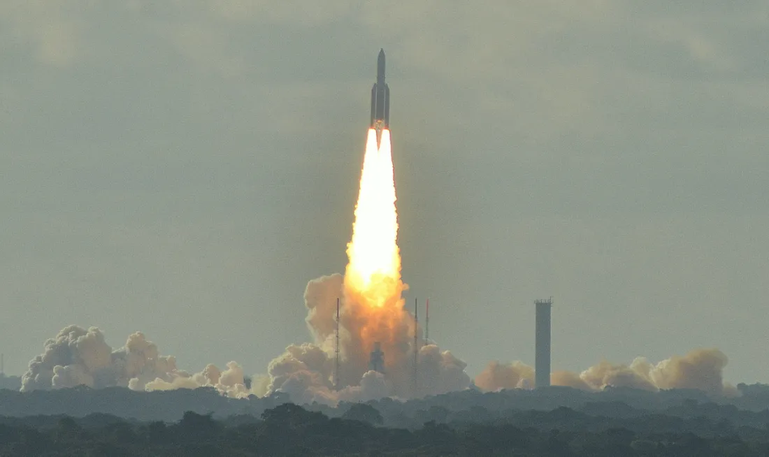 An Ariane 5 ECA lifting off from Kourou, French Guiana, August 2013.