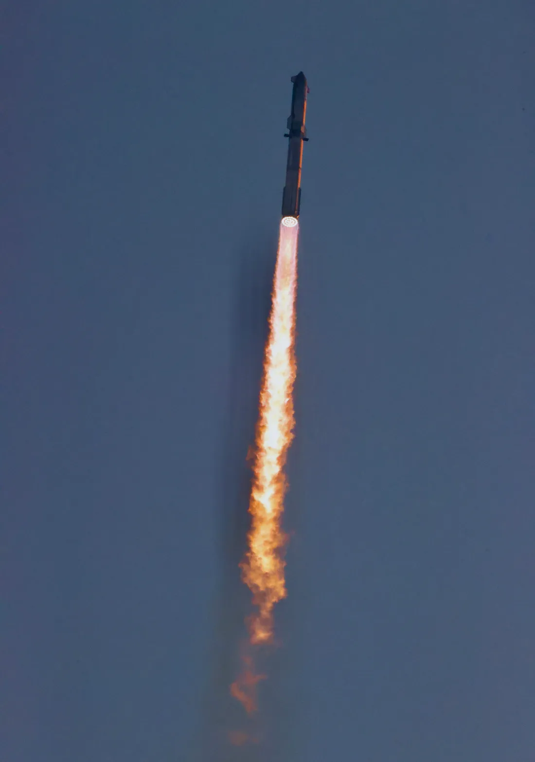 The full stack — Starship on top of Super Heavy — during Flight 5, 13 October 2024.