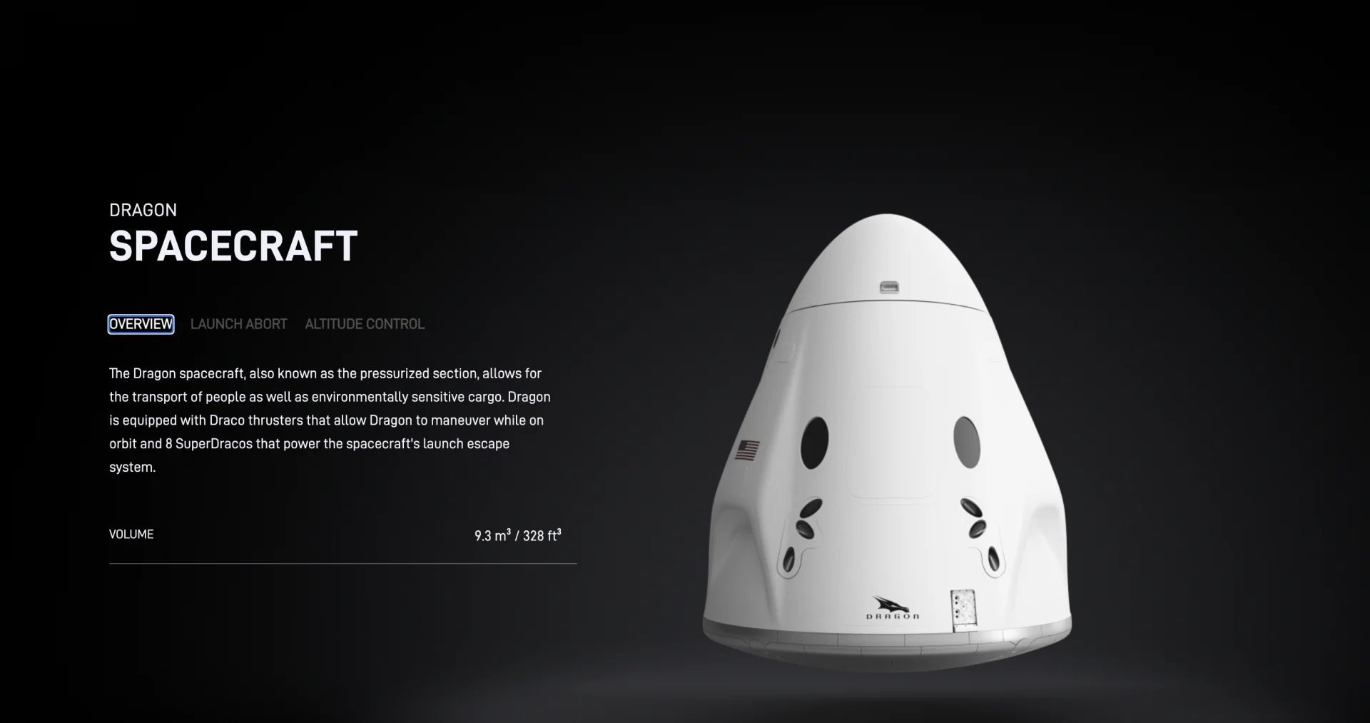 The SpaceX Dragon spacecraft — the only US-certified human-rated orbital vehicle