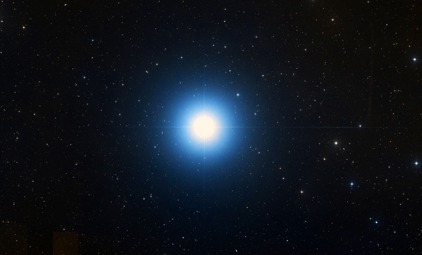 DSS optical image of Spica (Alpha Virginis), the bright blue-white star in Virgo
