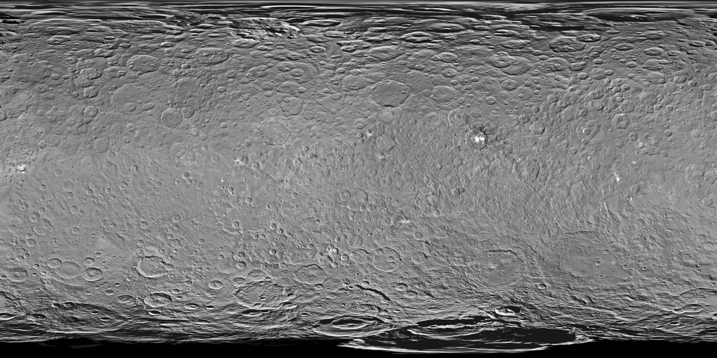 Equirectangular surface map of Ceres