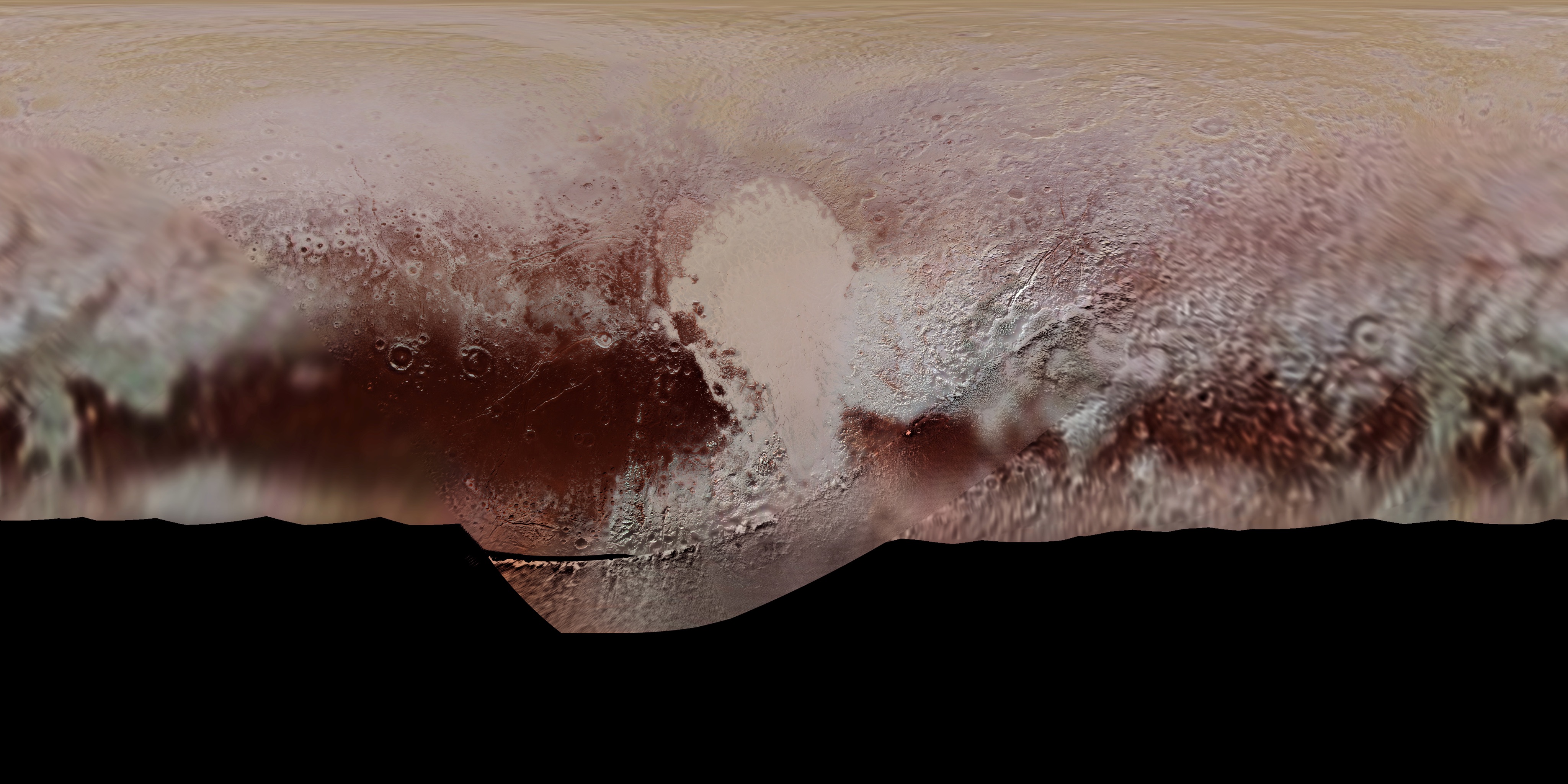 Equirectangular surface map of Pluto